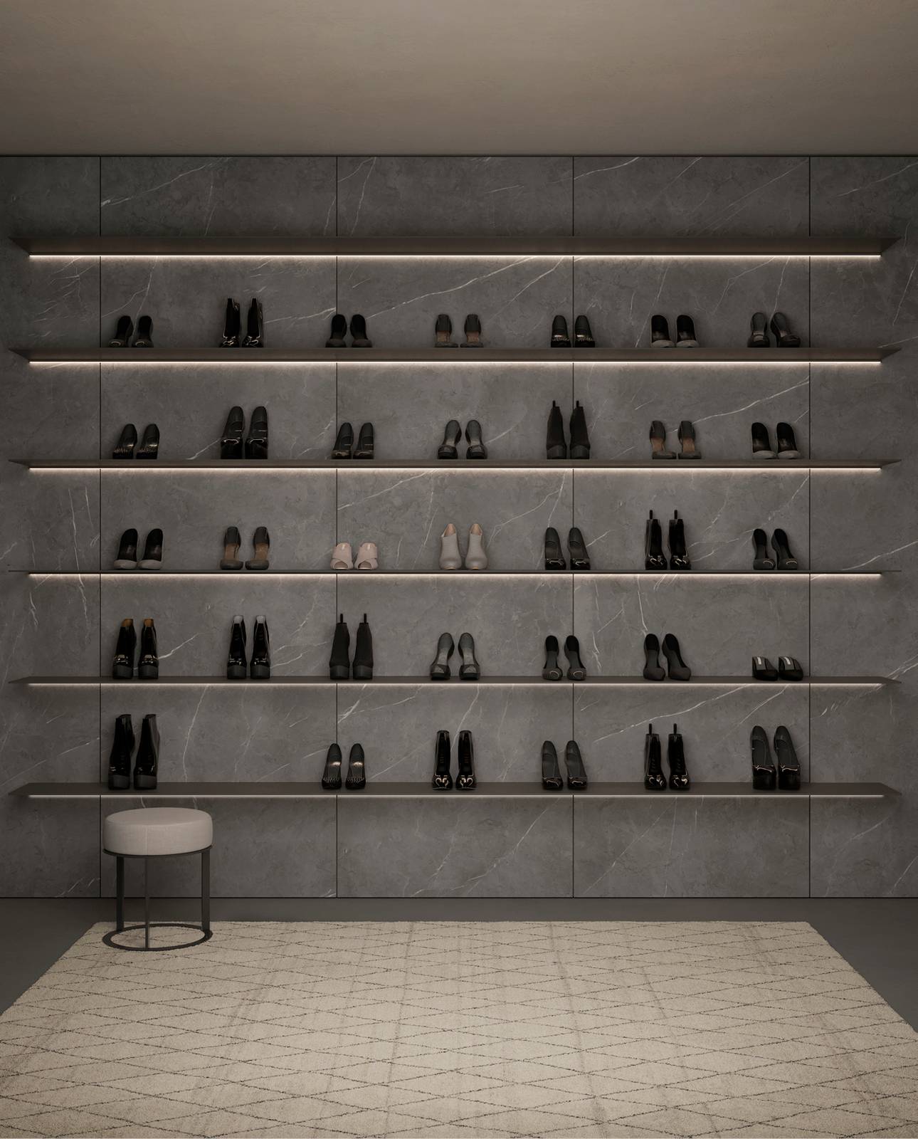 Caccaro boiserie particolare ripiani per scarpe Caccaro boiserie particolare ripiani per scarpe