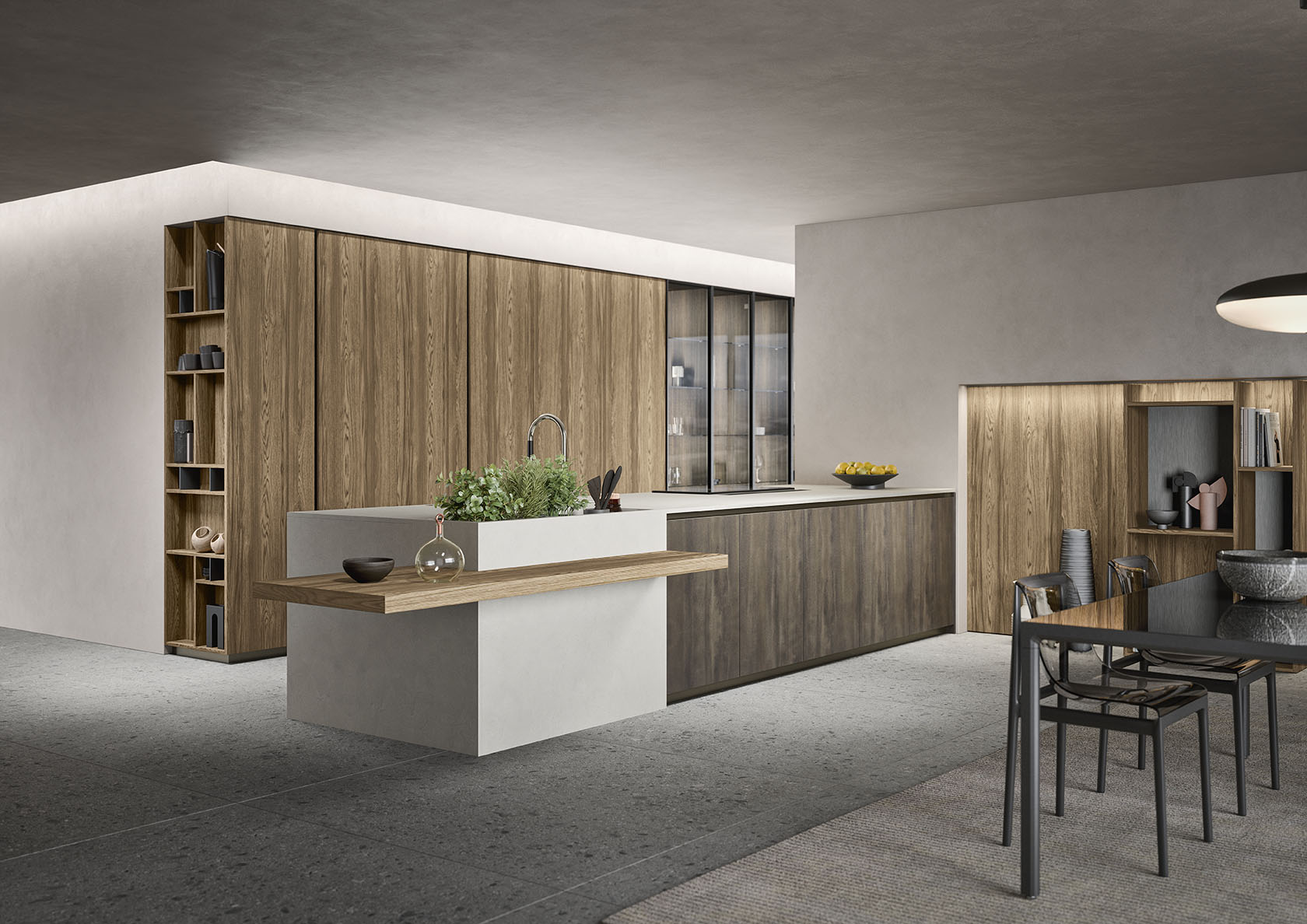 La cucina Emporio di Dibiesse è proposta anche nella finitura melaminico Botte e Papiro, una combinazione che unisce eleganza materica e praticità quotidiana. Il melaminico effetto legno Botte riproduce con realismo le venature calde e vissute del rovere, mentre il Papiro, più chiaro e neutro, dona luminosità e leggerezza all’insieme. Il contrasto tra queste due finiture crea un gioco armonico di volumi e tonalità, adatto sia ad ambienti moderni che più tradizionali. Emporio si caratterizza per la sua componibilità, pensata per rispondere a diverse esigenze abitative, anche in spazi contenuti. Le ante lisce, i profili puliti e la possibilità di integrare gole o maniglie a scomparsa conferiscono alla cucina un look essenziale e funzionale. www.dibiesse.it La cucina Emporio di Dibiesse è proposta anche nella finitura melaminico Botte e Papiro, una combinazione che unisce eleganza materica e praticità quotidiana. Il melaminico effetto legno Botte riproduce con realismo le venature calde e vissute del rovere, mentre il Papiro, più chiaro e neutro, dona luminosità e leggerezza all’insieme. Il contrasto tra queste due finiture crea un gioco armonico di volumi e tonalità, adatto sia ad ambienti moderni che più tradizionali. Emporio si caratterizza per la sua componibilità, pensata per rispondere a diverse esigenze abitative, anche in spazi contenuti. Le ante lisce, i profili puliti e la possibilità di integrare gole o maniglie a scomparsa conferiscono alla cucina un look essenziale e funzionale. www.dibiesse.it