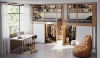 Letto alto in camera per due di Cinius Letto alto in camera per due di Cinius