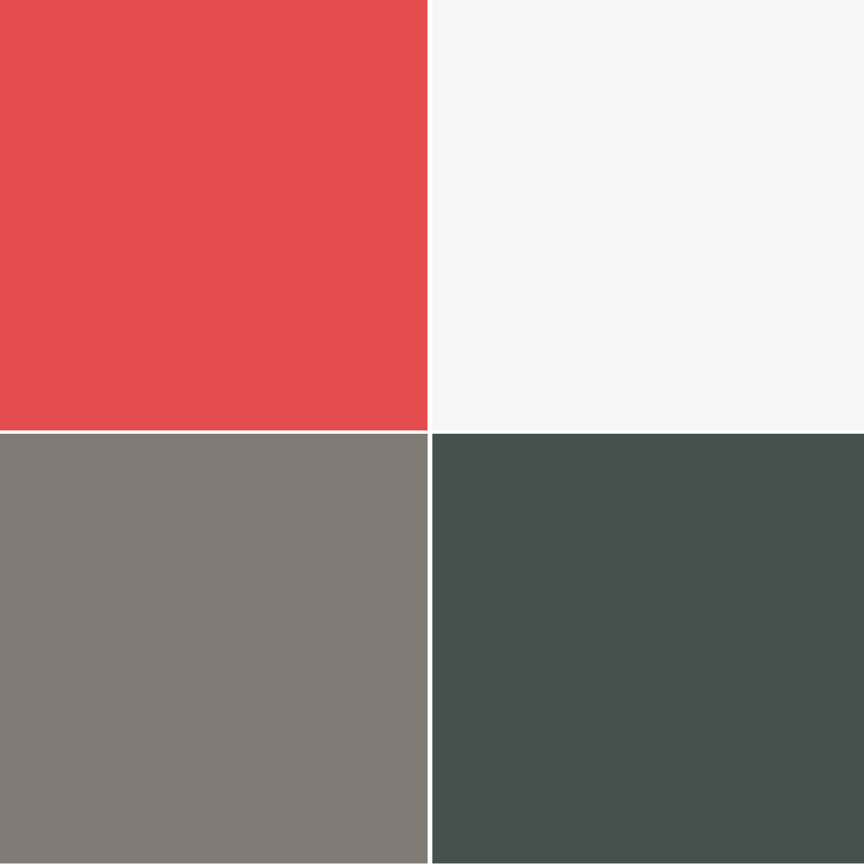 abbinamenti corallo con bianco, grigio e grigio antracite