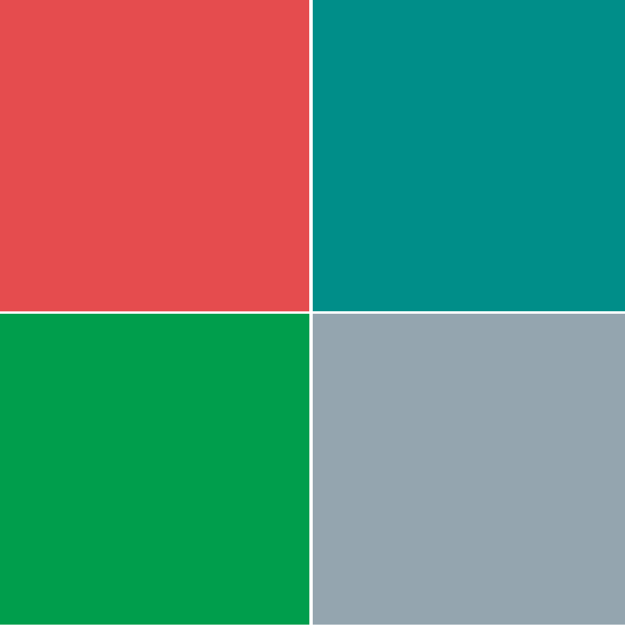 abbinamenti corallo con verde smeraldo, verde foresta e grigio azzurro