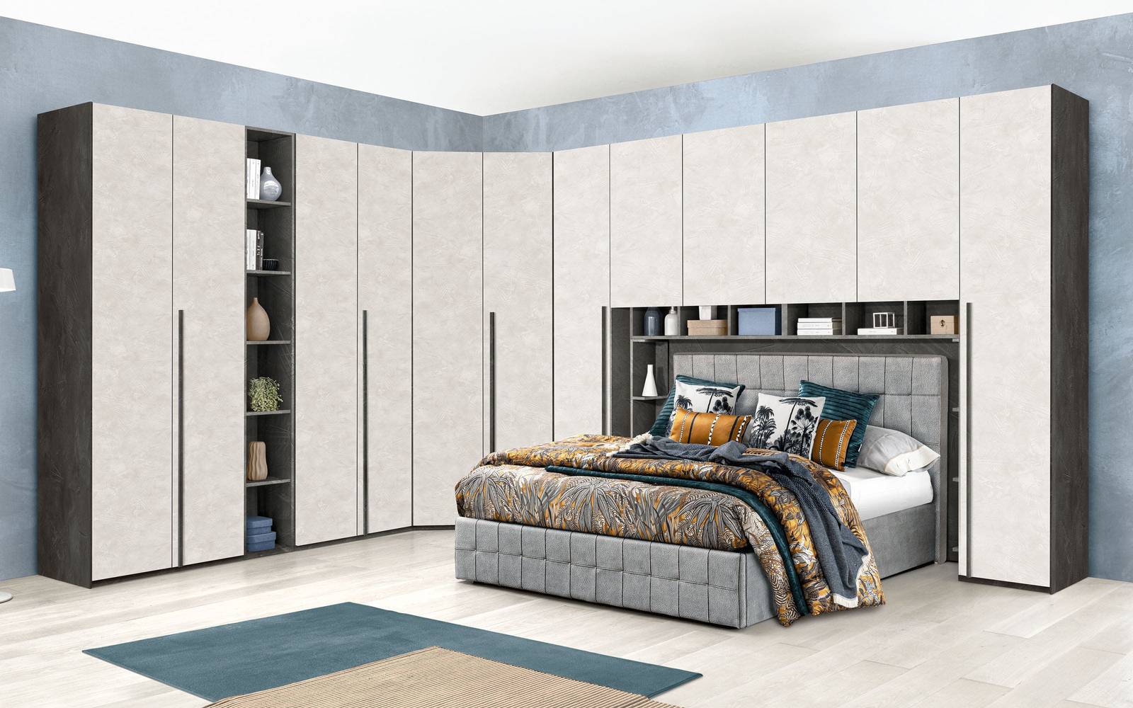 Ben sei ante a battente per il grande e capiente armadio a ponte Luna di Mondo Convenienza: la finitura stucco veneziano piombo e bianco lo rende raffinato. Può crescere nel tempo in base alle esigenze semplicemente aggiungendo altri moduli. Misura L 320 x P 55 x H 247 euro. Prezzo 705 euro. https://www.mondoconv.it Ben sei ante a battente per il grande e capiente armadio a ponte Luna di Mondo Convenienza: la finitura stucco veneziano piombo e bianco lo rende raffinato. Può crescere nel tempo in base alle esigenze semplicemente aggiungendo altri moduli. Misura L 320 x P 55 x H 247 euro. Prezzo 705 euro. https://www.mondoconv.it