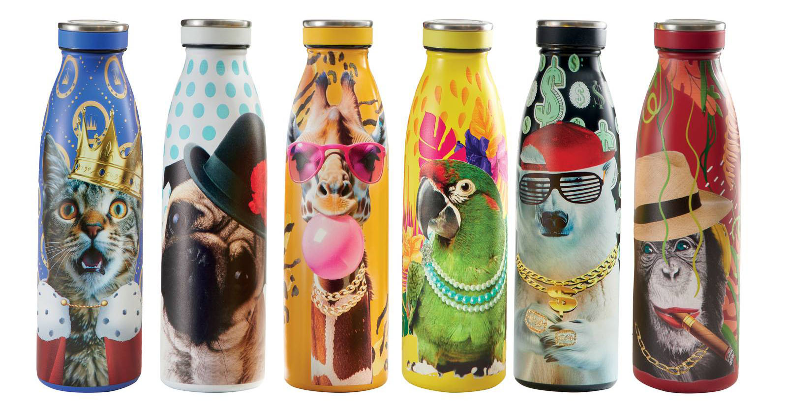 La borraccia della collezione Funny Zoo di Brandani è dotata di una chiusura ermetica che mantiene le bevande al caldo per 8 ore e al freddo per 12 ore. Realizzata in acciaio inox e plastica PP di alta qualità, è resistente ed ha la chiusura ermetica per evitare perdite. È disponibile in diverse simpatiche varianti di decoro. Da 500 ml. Prezzo 18 euro. www.brandani.it