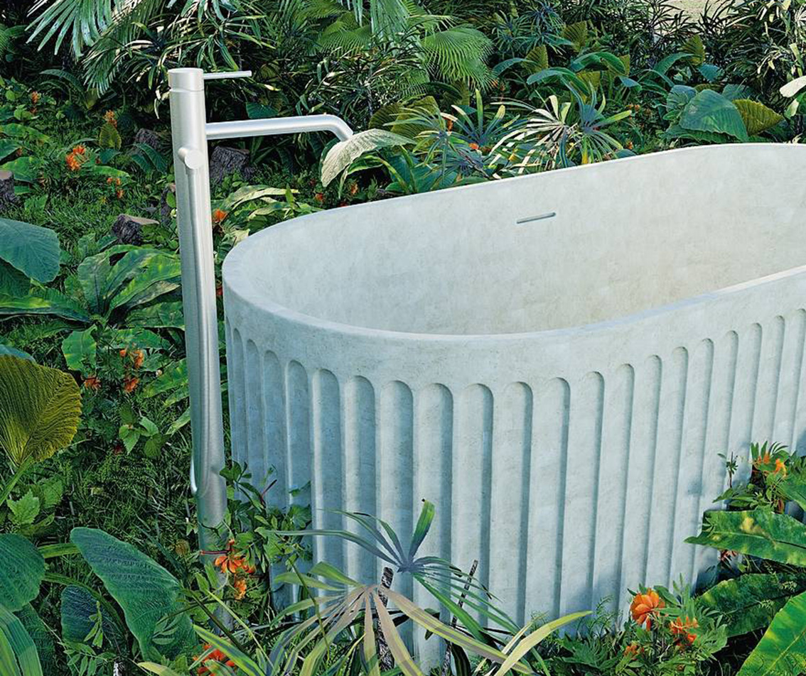 La colonna freestanding per vasca di Carimali è provvista di una cartuccia miscelatrice con deviatore integrato e di una doccia monogetto in acciaio spazzolato. Misura L 127 x P 255 x 954 mm e costa 4.103 euro. carimali.it La colonna freestanding per vasca di Carimali è provvista di una cartuccia miscelatrice con deviatore integrato e di una doccia monogetto in acciaio spazzolato. Misura L 127 x P 255 x 954 mm e costa 4.103 euro. carimali.it