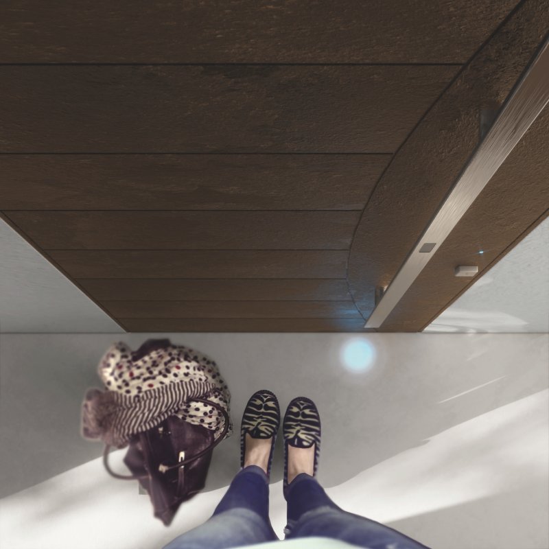 Dierre porta blindata Next Elettra Sleek, con pannello New Ceramic Line modello Monique colore Iron Corten Satin