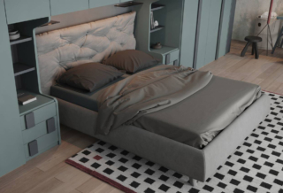 Il letto Tender di Giessegi è completamente rivestito in tessuto microfibra vintage che gli dona un aspetto morbido e accogliente sottolineato dall'alta testata imbottita; inoltre, è dotato di un comodo vano contenitore. Misura L 195 x P 213 x H 102 cm. Prezzo 2.015 euro + IVA. https://www.giessegi.it Il letto Tender di Giessegi è completamente rivestito in tessuto microfibra vintage che gli dona un aspetto morbido e accogliente sottolineato dall'alta testata imbottita; inoltre, è dotato di un comodo vano contenitore. Misura L 195 x P 213 x H 102 cm. Prezzo 2.015 euro + IVA. https://www.giessegi.it