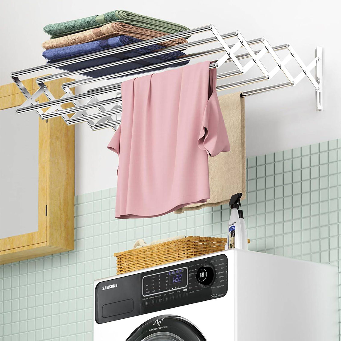 Salvaspazio, lo stendino estensibile da parete Innotic venduto su Amazon ha 8 asticelle da 80 cm in acciaio inossidabile. È adatto sia per ambienti esterni ma anche per balconi. Prezzo 32,99 euro. www.amazon.it Salvaspazio, lo stendino estensibile da parete Innotic venduto su Amazon ha 8 asticelle da 80 cm in acciaio inossidabile. È adatto sia per ambienti esterni ma anche per balconi. Prezzo 32,99 euro. www.amazon.it