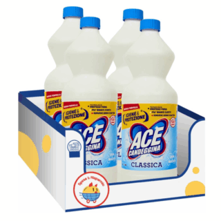 La candeggina classica, unita con acqua, è una grande alleata per le pulizie domestiche e soprattutto per la detersione e disinfezione delle pareti di casa. Prezzo: 19,90 euro per 4 pezzi (flacone da 1 litro) su amazon.it La candeggina classica, unita con acqua, è una grande alleata per le pulizie domestiche e soprattutto per la detersione e disinfezione delle pareti di casa. Prezzo: 19,90 euro per 4 pezzi (flacone da 1 litro) su amazon.it