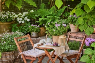 Durante la stagione calda, gli spazi esterni possono trasformarsi in un soggiorno all'aria aperta. Lo stile boho – mediterraneo si distingue per l'uso di materiali naturali e di tocchi di colore. Mobili in legno semplici e lineari si ravvivano quindi grazie alla pennellate cromatiche di fiori dai colori accesi, disposti in vasi o in cesti eleganti che rendono l'atmosfera rilassata e accogliente. Copyright immagine Pelargonium for Europe Durante la stagione calda, gli spazi esterni possono trasformarsi in un soggiorno all'aria aperta. Lo stile boho – mediterraneo si distingue per l'uso di materiali naturali e di tocchi di colore. Mobili in legno semplici e lineari si ravvivano quindi grazie alla pennellate cromatiche di fiori dai colori accesi, disposti in vasi o in cesti eleganti che rendono l'atmosfera rilassata e accogliente. Copyright immagine Pelargonium for Europe