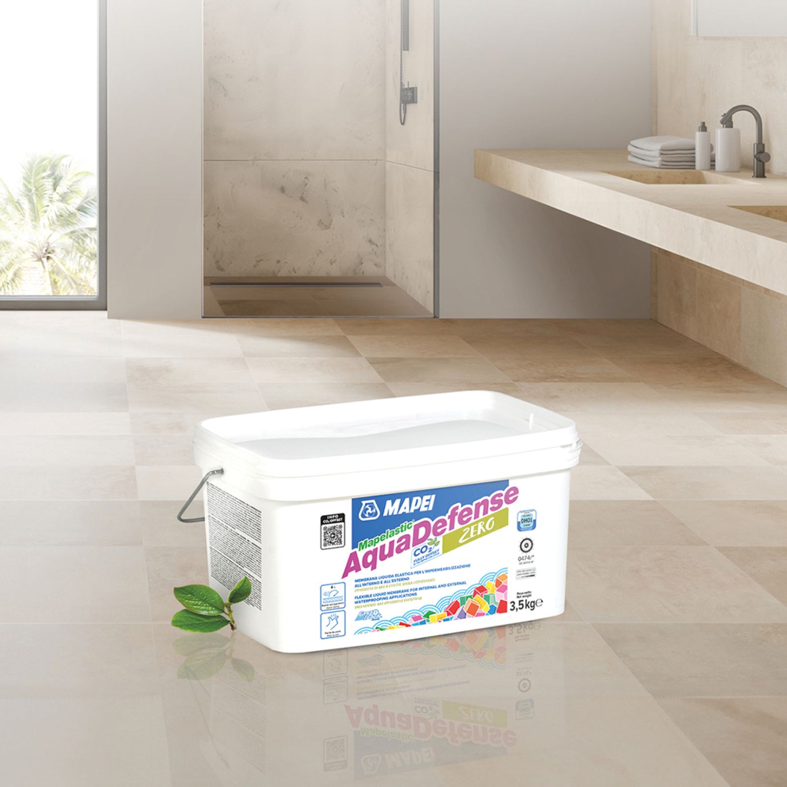 Mapelastic AquaDefense  Zero di Mapei è una membrana liquida elastica per impermeabilizzare ambienti umidi come le docce, prima della posa della ceramica. Si presenta come una pasta monocomponente di colore celeste, pronta all’uso, totalmente priva di solventi e ad asciugamento rapido. Prezzi su richiesta. www.mapei.com Mapelastic AquaDefense  Zero di Mapei è una membrana liquida elastica per impermeabilizzare ambienti umidi come le docce, prima della posa della ceramica. Si presenta come una pasta monocomponente di colore celeste, pronta all’uso, totalmente priva di solventi e ad asciugamento rapido. Prezzi su richiesta. www.mapei.com