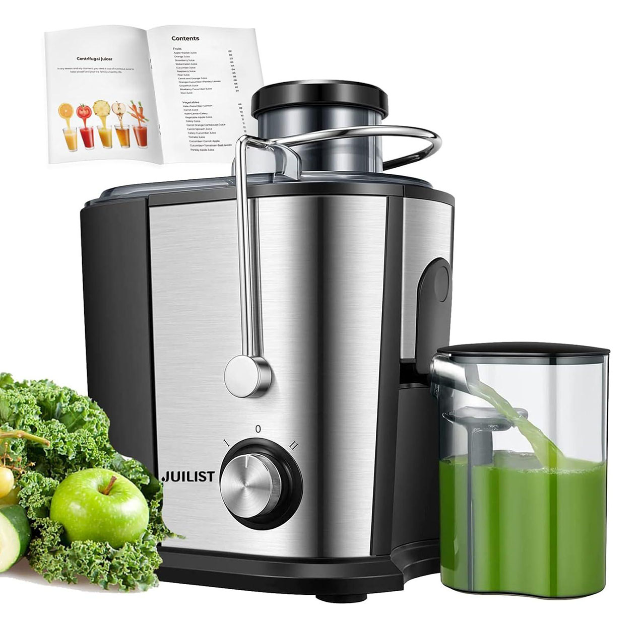 La centrifuga Juilist venduta su Amazon è dotata di un motore da 600 watt di potenza e di lame in acciaio inox. La di caraffa di succo, capiente 400 ml, ha un separatore di schiuma per garantire che il succo versato sia liscio. Il sistema di sicurezza impedisce l’avviamento se il coperchio non è bloccato correttamente. Misura L 26 x P 18 x H 29 cm. Prezzo 46 euro. www.amazon.it La centrifuga Juilist venduta su Amazon è dotata di un motore da 600 watt di potenza e di lame in acciaio inox. La di caraffa di succo, capiente 400 ml, ha un separatore di schiuma per garantire che il succo versato sia liscio. Il sistema di sicurezza impedisce l’avviamento se il coperchio non è bloccato correttamente. Misura L 26 x P 18 x H 29 cm. Prezzo 46 euro. www.amazon.it