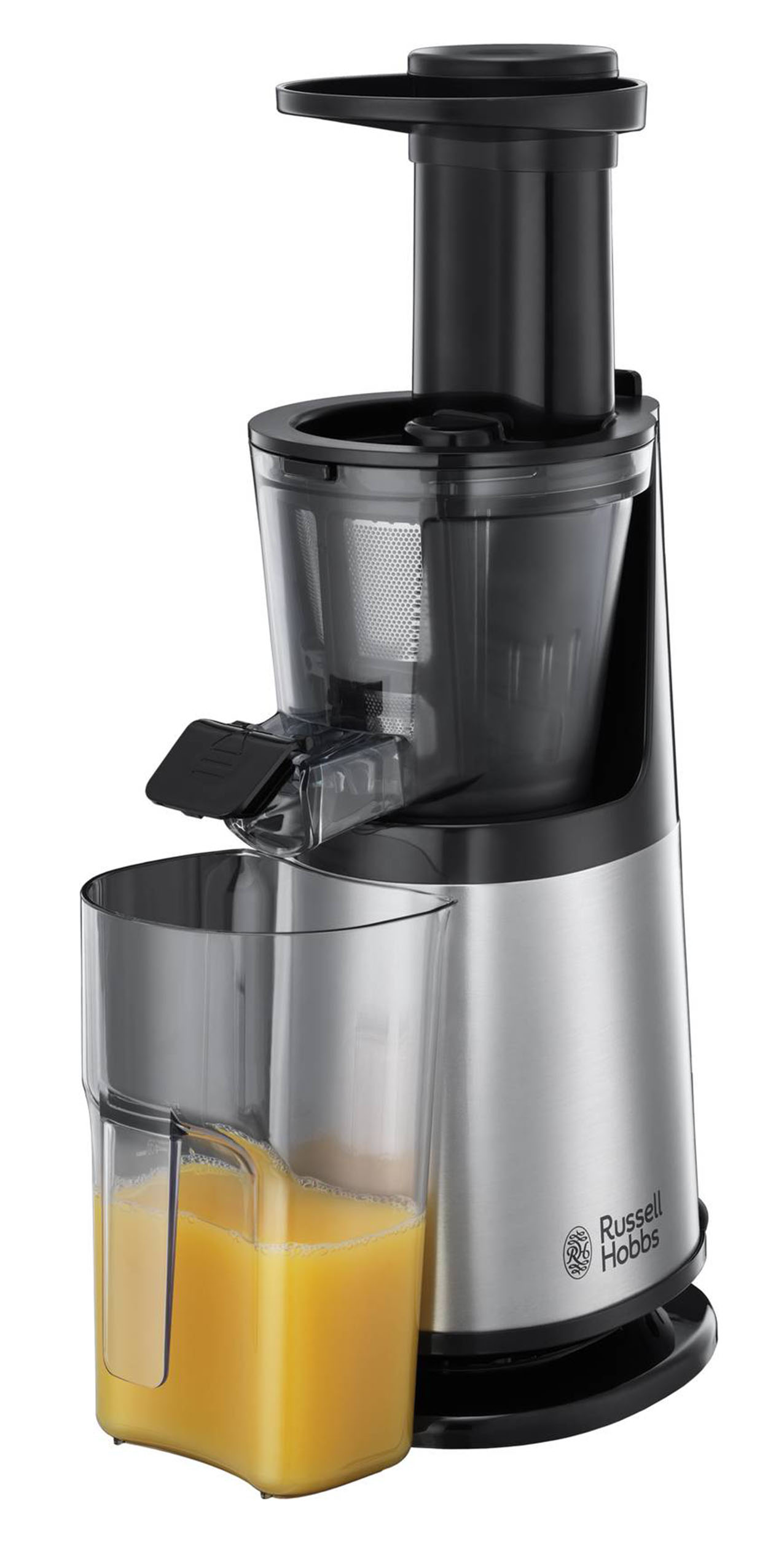 Veloce ed efficiente nella spremitura, lo Slow Juicer 25170-56 di Russell Hobbs è dotato sia di setaccio per estrarre una bevanda più liquida, sia di un setaccio grezzo per un succo più denso. Ha potenza di 150 watt, funzione Reverse per invertire il senso di rotazione ed evitare intasamenti, accessorio aggiuntivo per preparare dessert con frutta gelata e caraffa salva-spazio riponibile all’interno del raccoglitore polpa. Misura L 18 x P 16 x H 42 cm, 57 giri al minuto. Prezzo 185 euro. www.russellhobbs.com