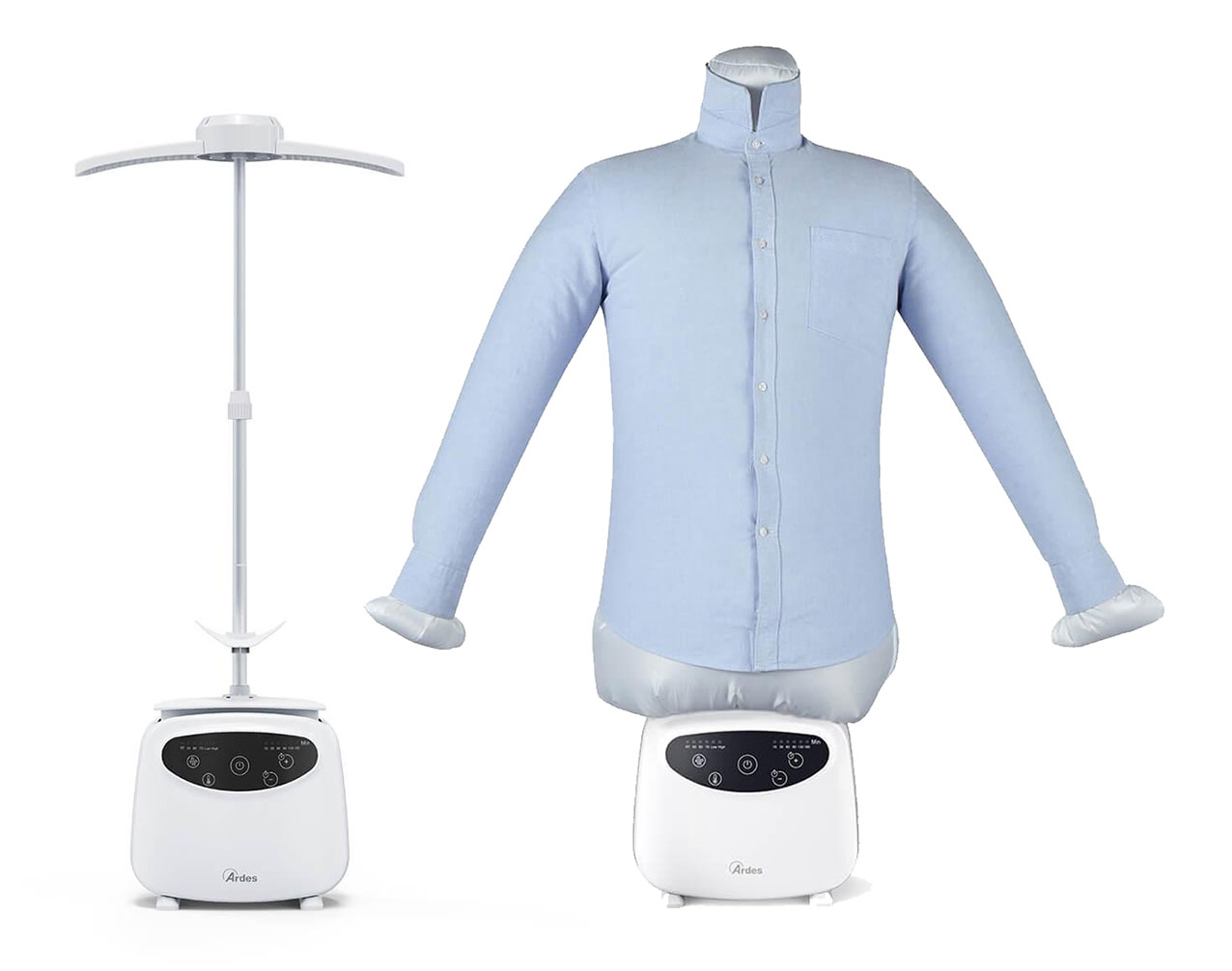 Blowy D ARMST02D di Ardes asciuga e stira camicie, maglioni, t-shirt e abiti automaticamente e in pochi minuti. Ha potenza di 1.400 watt, temperatura e velocità regolabili per trattare anche i capi più delicati e grazie alle cerniere laterali si adatta facilmente a tutte le taglie. È fornito con set di 4 mollette/pesi per una stiratura perfetta. Prezzo 105 euro. www.amazon.it Blowy D ARMST02D di Ardes asciuga e stira camicie, maglioni, t-shirt e abiti automaticamente e in pochi minuti. Ha potenza di 1.400 watt, temperatura e velocità regolabili per trattare anche i capi più delicati e grazie alle cerniere laterali si adatta facilmente a tutte le taglie. È fornito con set di 4 mollette/pesi per una stiratura perfetta. Prezzo 105 euro. www.amazon.it