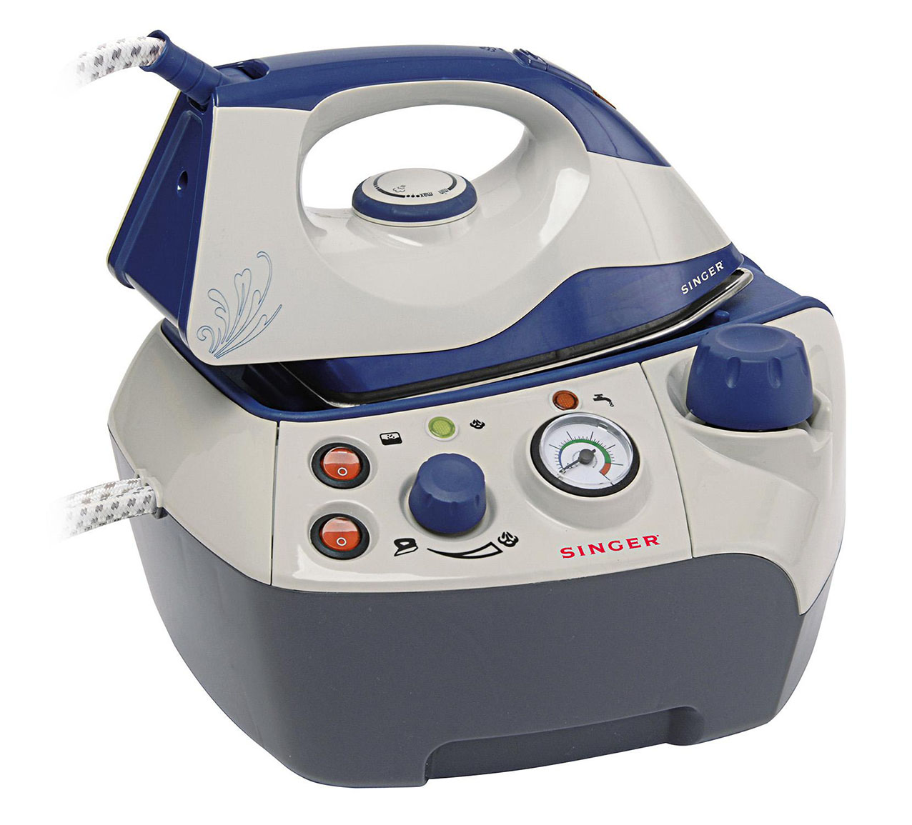 Il sistema stiro SHG6201 di Singer con caldaia da 2.200 watt, funziona con pressione di 3 bar e ha capacità del serbatoio di 1,2 litri. È dotato di manometro permette di controllare la pressione e di piastra in acciaio che risulta particolarmente scorrevole sui tessuti. Prezzo 83 euro. www.amazon.it Il sistema stiro SHG6201 di Singer con caldaia da 2.200 watt, funziona con pressione di 3 bar e ha capacità del serbatoio di 1,2 litri. È dotato di manometro permette di controllare la pressione e di piastra in acciaio che risulta particolarmente scorrevole sui tessuti. Prezzo 83 euro. www.amazon.it