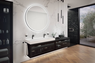 Mobile lavabo neoro n80 fumo con frontali in vetro Parsol Mobile lavabo neoro n80 fumo con frontali in vetro Parsol