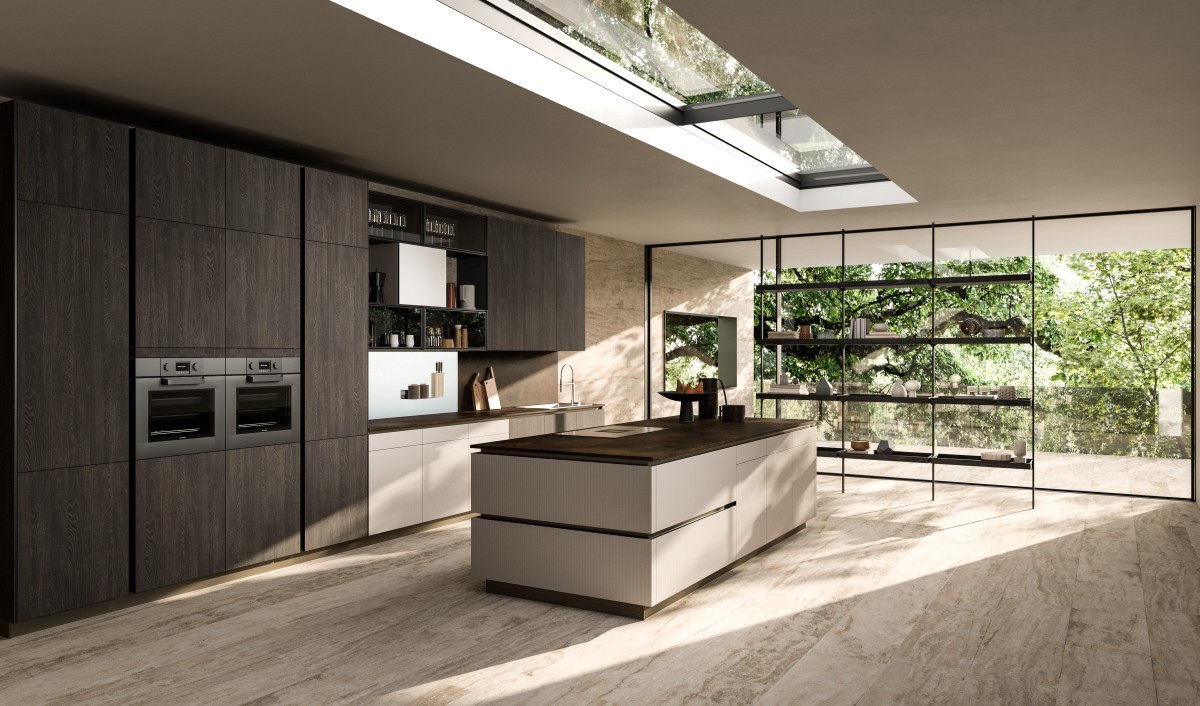Aran Cucine amplia la collezione Bijou con nuove finiture, tra cui l’anta in vetro cannettato che, con le sue linee regolari e delicate in rilievo, conferisce alla cucina un carattere sofisticato. Disponibile nelle finiture Bianco Smeraldo, Grigio Aragona e Tortora, il vetro cannettato offre molteplici possibilità, per trovare il giusto equilibrio tra luminosità e leggerezza. L'opzione di assemblare il vetro cannettato su un frame con profili verticali per l'apertura rappresenta un ulteriore livello di personalizzazione e flessibilità. Questo dettaglio definisce ulteriormente il design di Bijou, conferendo all'anta in vetro una forte identità visiva. Per questa composizione è stato scelto il vetro cannettato tortora insieme al legno di Rovere Barrique, con gola e zoccolo in titanio. www.arancucine.it Aran Cucine amplia la collezione Bijou con nuove finiture, tra cui l’anta in vetro cannettato che, con le sue linee regolari e delicate in rilievo, conferisce alla cucina un carattere sofisticato. Disponibile nelle finiture Bianco Smeraldo, Grigio Aragona e Tortora, il vetro cannettato offre molteplici possibilità, per trovare il giusto equilibrio tra luminosità e leggerezza. L'opzione di assemblare il vetro cannettato su un frame con profili verticali per l'apertura rappresenta un ulteriore livello di personalizzazione e flessibilità. Questo dettaglio definisce ulteriormente il design di Bijou, conferendo all'anta in vetro una forte identità visiva. Per questa composizione è stato scelto il vetro cannettato tortora insieme al legno di Rovere Barrique, con gola e zoccolo in titanio. www.arancucine.it