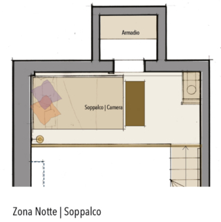 Planimetria miniappartamento zona notte