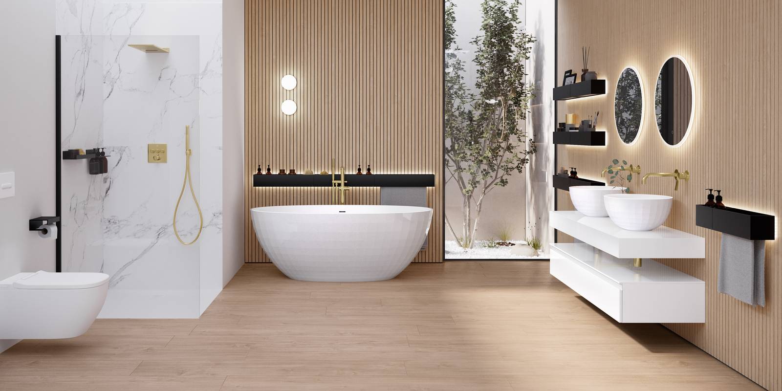 Bagno completo con prodotti esclusivi rivea, neoro, Mariner e Viverso