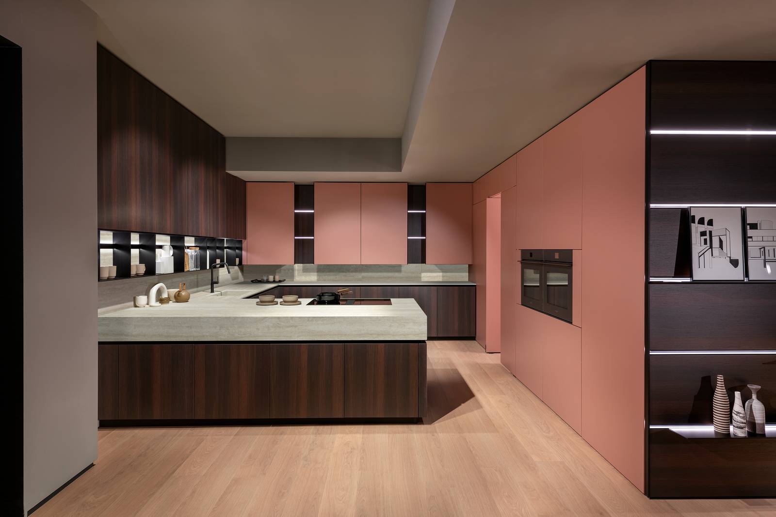 Cucina Arredo3, pensili e basi Glass 2.0 in stratificato HPL rovere Nara Cucina Arredo3, pensili e basi Glass 2.0 in stratificato HPL rovere Nara