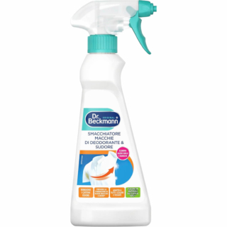 Dr Beckmann firma uno smacchiatore specifico per eliminare macchie di deodorante e sudore. Prezzo: 2,99 euro su amazon.it