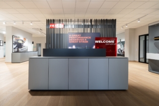 Franke Home Solutions, showroom Fabriano, welcome area Franke Home Solutions, showroom Fabriano, welcome area