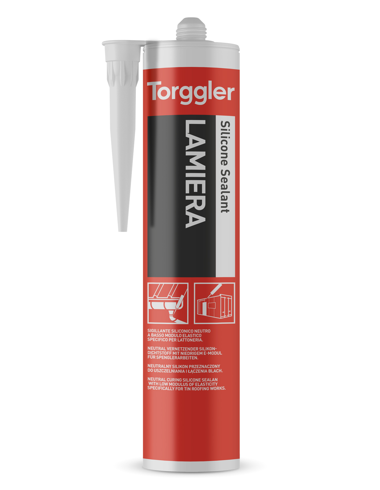 Lamiera® di Torggler è un sigillante siliconico neutro specifico per lattoneria
e pannelli coibentati.
Resistente alle intemperie
e ai raggi UV, aderisce
a svariati tipi di supporto. www.torggler.com Lamiera® di Torggler è un sigillante siliconico neutro specifico per lattoneria
e pannelli coibentati.
Resistente alle intemperie
e ai raggi UV, aderisce
a svariati tipi di supporto. www.torggler.com