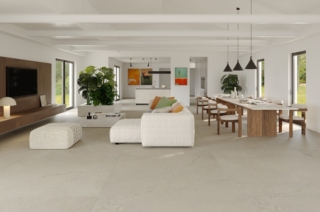 Mystone Pietra di Sicilia di Marazzi nasce come omaggio alla bellezza della pietra siciliana, dal fondo caldo e delicatamente venato. Grazie alla tecnologia 3D Ink, il gres porcellanato è realistico, con effetto materico tridimensionale. Tre i colori: Bianco, Beige e Grigio. Le superfici si arricchiscono di elementi decorativi come le microstrutture Riga e Bocciardato, il mosaico Stick e la struttura 3D Riga nel formato 120 x 278 cm. Formati: 160 x 160 cm, 120 x 120 cm, 60 x 120 cm, 60 x 60 cm. www.marazzi.it Mystone Pietra di Sicilia di Marazzi nasce come omaggio alla bellezza della pietra siciliana, dal fondo caldo e delicatamente venato. Grazie alla tecnologia 3D Ink, il gres porcellanato è realistico, con effetto materico tridimensionale. Tre i colori: Bianco, Beige e Grigio. Le superfici si arricchiscono di elementi decorativi come le microstrutture Riga e Bocciardato, il mosaico Stick e la struttura 3D Riga nel formato 120 x 278 cm. Formati: 160 x 160 cm, 120 x 120 cm, 60 x 120 cm, 60 x 60 cm. www.marazzi.it