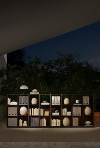 La libreria Endless Shelf disegnata da Werner Aisslinger per Porro nel 1996 viene oggi rieditata: si tratta di prodotto di grande successo del passato per la semplice componibilità e la grande flessibilità. Viene riproposta con pannelli autoportanti in legno massello, collegati da speciali giunti in alluminio pressofuso. Endless Shelf, come suggerisce il nome, può essere modificata o ampliata con facilità, adattandosi ad ogni ambiente. Misura di una composizione piccola, esempio struttura 3x3 in noce massello tinto bruno: L1156 x x P360 H1188 mm, prezzo 2.788 euro + Iva. www.porro.com La libreria Endless Shelf disegnata da Werner Aisslinger per Porro nel 1996 viene oggi rieditata: si tratta di prodotto di grande successo del passato per la semplice componibilità e la grande flessibilità. Viene riproposta con pannelli autoportanti in legno massello, collegati da speciali giunti in alluminio pressofuso. Endless Shelf, come suggerisce il nome, può essere modificata o ampliata con facilità, adattandosi ad ogni ambiente. Misura di una composizione piccola, esempio struttura 3x3 in noce massello tinto bruno: L1156 x x P360 H1188 mm, prezzo 2.788 euro + Iva. www.porro.com