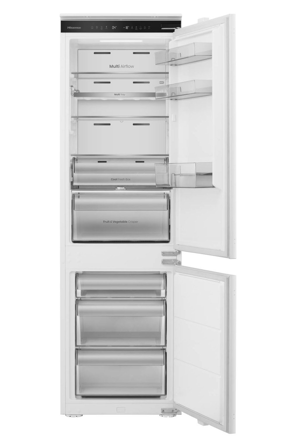 RB3B250SEWE1 di Hisense
Tipologia: combinato a incasso
Classe di efficienza energetica: E
Consumo di energia: 235 kWh/anno
Capacità netta frigorifero: 176 litri
Capacità netta congelatore: 76 litri
Rumore emesso: 35 dB
Caratteristiche: Gestibile da App, è Total No Frost, luce interna a led ed è dotato di CrispZone con SmartHumidity: un grande cassetto per frutta e verdura con regolatore di umidità. La circolazione dell’aria avviene in modo omogeno grazie al sistema Multiflow 360°.
Misure: L 54 x P 54,5 x H 177 cm
Prezzo: da rivenditore
Sito web azienda: www.hisense.com