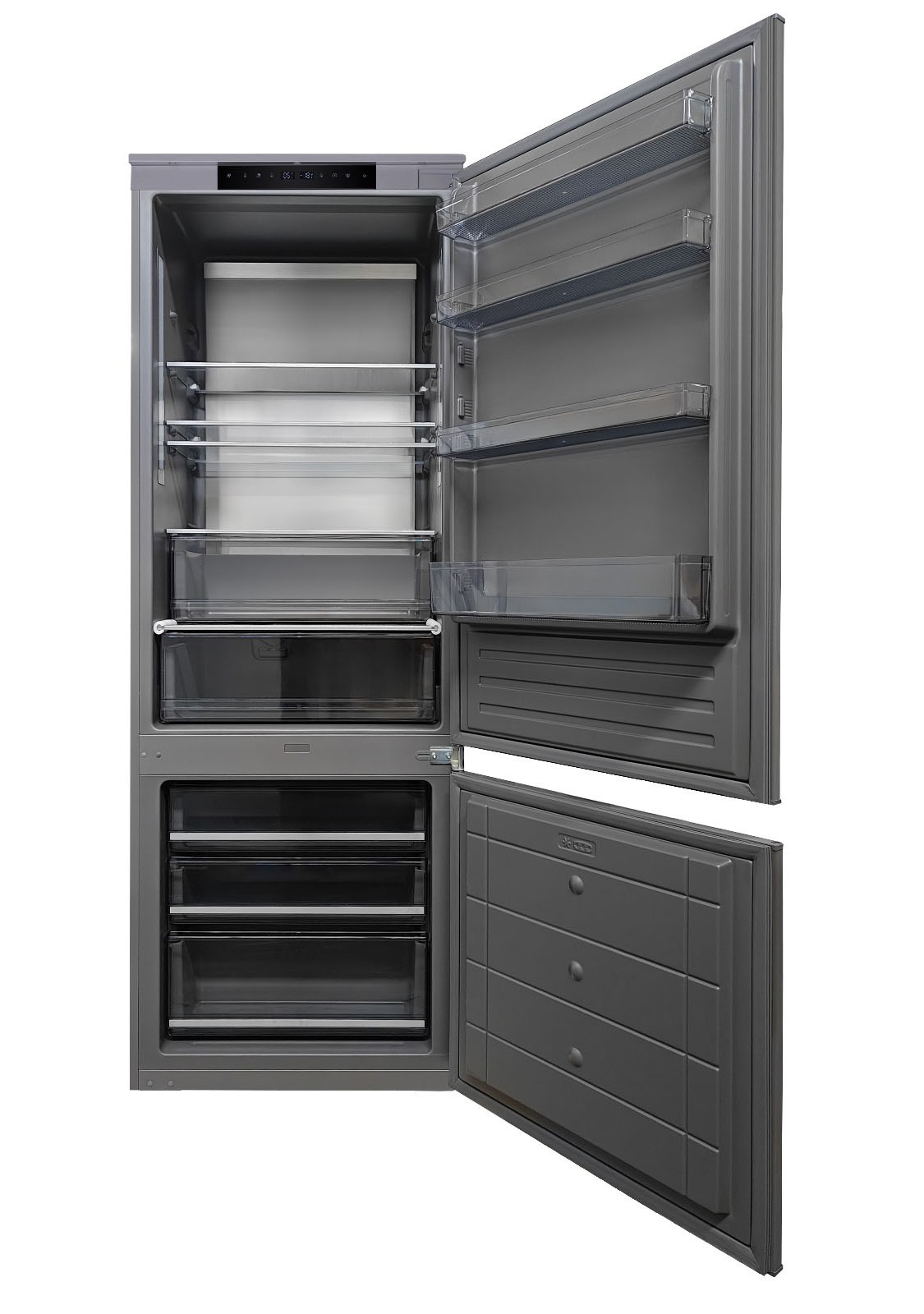 HRN75BI di Cromberg
Tipologia: combinato a incasso
Classe di efficienza energetica: E
Consumo di energia: 250 kWh/anno
Capacità netta frigorifero: 257 litri
Capacità netta congelatore: 84 litri
Rumore emesso: 39 dB
Caratteristiche: Total No Frost e dotato di luci a led, ha pannello posteriore in alluminio e modalità Holiday che in caso di non utilizzo per un tempo prolungato, imposta la temperatura del frigorifero a 17°C con consumo di elettricità ridotto.
Misure: L 69 x P 55 x H 194 cm
Prezzo: 1.700 euro
Sito web azienda: www.cromberg.it