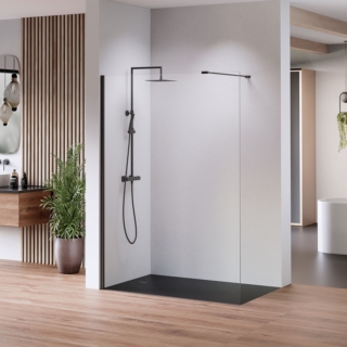 La parete doccia walk-in rivea Dia di Reuter ha vetro temperato di sicurezza con 8 mm di spessore e profili nero opaco. Utilizzabile a destra e sinistra, ha staffa di stabilizzazione in alluminio da 120 cm. Misura L 160 x H 200 cm. Prezzo 576,96 euro. www.reuter.com La parete doccia walk-in rivea Dia di Reuter ha vetro temperato di sicurezza con 8 mm di spessore e profili nero opaco. Utilizzabile a destra e sinistra, ha staffa di stabilizzazione in alluminio da 120 cm. Misura L 160 x H 200 cm. Prezzo 576,96 euro. www.reuter.com