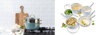 La collezione Padova di GreenPan ha il fondo brevettato Magneto™ che distribuisce il calore in modo uniforme e cuoce alla perfezione su tutte le superfici di cottura: induzione, gas, elettrica, alogena o in ceramica. Tutte le pentole sono dotate di rivestimento antiaderente in ceramica Thermolon privo di PFAS che garantisce risultati perfetti e salutari. Sono lavabili in lavastoviglie e adatte al forno perché resistenti al calore fino a 220 °C. Prezzo da 69,90 euro. Distribuito da Phorma, www.phorma.com La collezione Padova di GreenPan ha il fondo brevettato Magneto™ che distribuisce il calore in modo uniforme e cuoce alla perfezione su tutte le superfici di cottura: induzione, gas, elettrica, alogena o in ceramica. Tutte le pentole sono dotate di rivestimento antiaderente in ceramica Thermolon privo di PFAS che garantisce risultati perfetti e salutari. Sono lavabili in lavastoviglie e adatte al forno perché resistenti al calore fino a 220 °C. Prezzo da 69,90 euro. Distribuito da Phorma, www.phorma.com