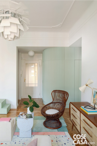 Soggiorno con arredi vintage di design