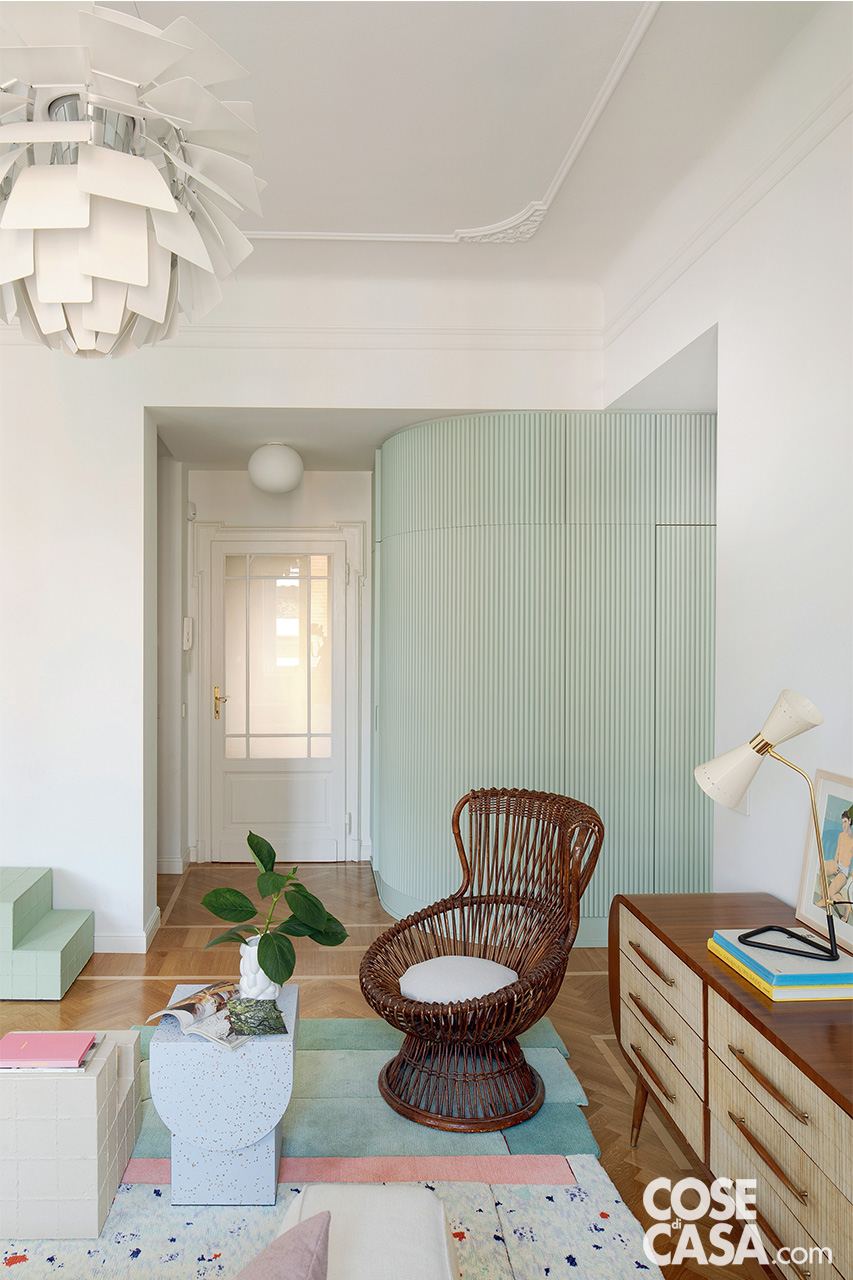 Soggiorno con arredi vintage di design