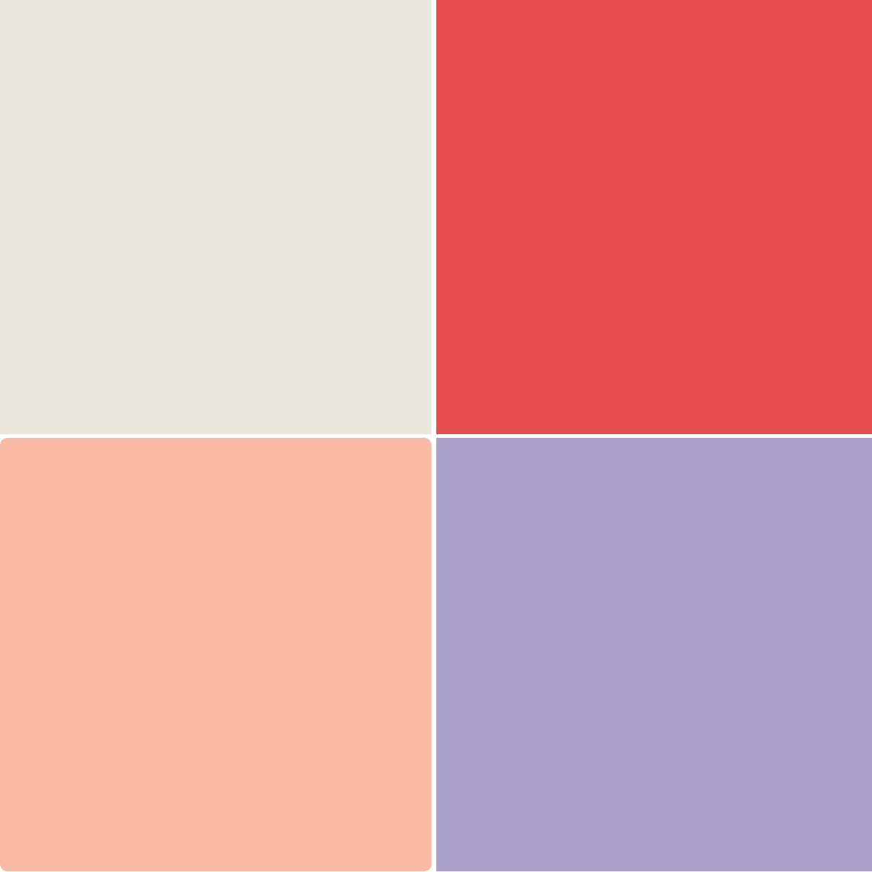 Abbinamento avorio con corallo e pesca e lavanda