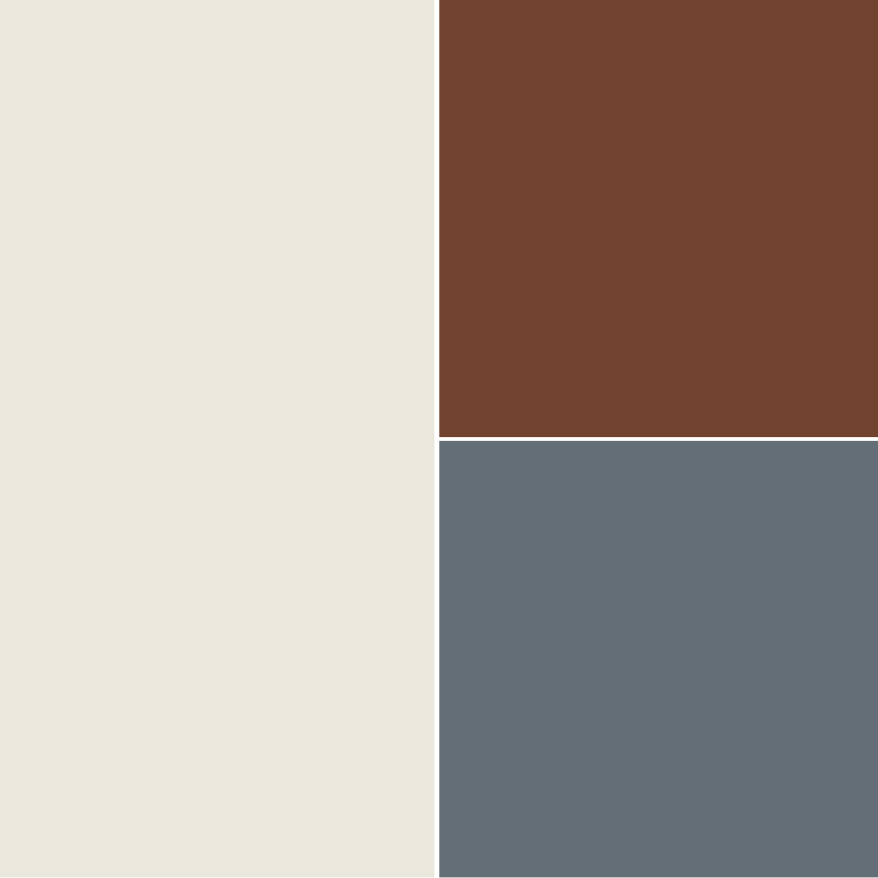 Abbinamento avorio con mattone marrone e grigio