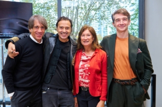 Kitchen Design Contest AEG e Live Forever (AEG X IED)- la giuria. Da sinistra: Davide Oldani, Fabio Novembre, Manuela Soffientini, Tom Astin.