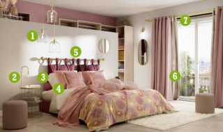 1. lampadario INSPIRE glamour Lipsia dorato, diametro 16 cm
2. lampada da tavolo INSPIRE glamour Lipsia dorato
3. cuscino cilindro Norris malva, 60 x 20 cm
4. fodera Ogui rosa, 45 x 45 cm
5. testata letto Norris 14 malva, 45 x 70 cm
6. tenda oscurante INSPIRE Annalise rosa 140 x 280 cm
7. kit estensibile Gold oro satin, 120/210 diametro 19 cm 1. lampadario INSPIRE glamour Lipsia dorato, diametro 16 cm
2. lampada da tavolo INSPIRE glamour Lipsia dorato
3. cuscino cilindro Norris malva, 60 x 20 cm
4. fodera Ogui rosa, 45 x 45 cm
5. testata letto Norris 14 malva, 45 x 70 cm
6. tenda oscurante INSPIRE Annalise rosa 140 x 280 cm
7. kit estensibile Gold oro satin, 120/210 diametro 19 cm