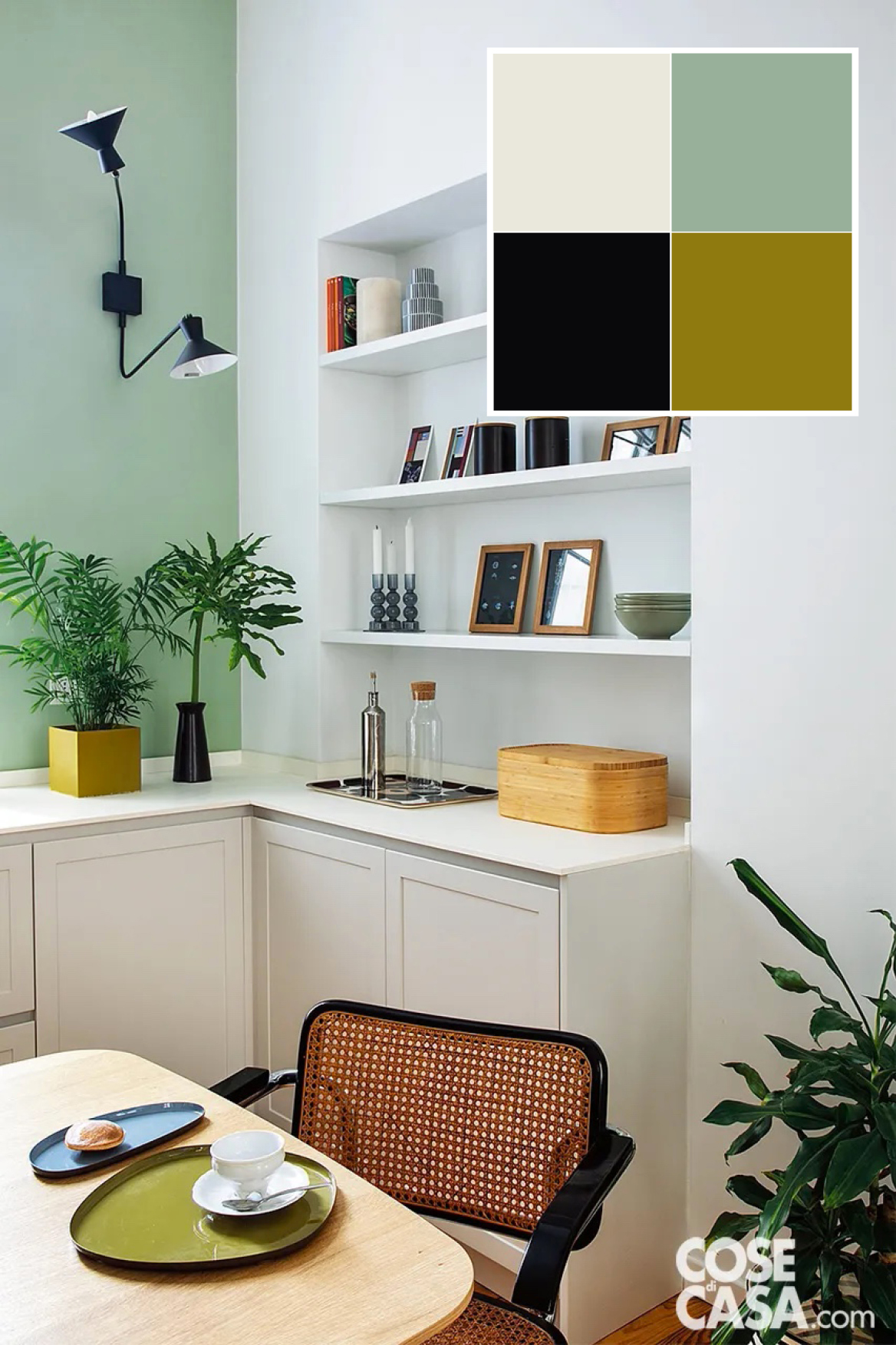 Il piano della cucina effetto resina è color avorio. Progetto: arch. Clara Bona con Ludovica Donvito Interior Designer, Studio 98, Milano - www.studio98.it Foto: Giulio Oriani - Beatrice Vergani/Vega MG.