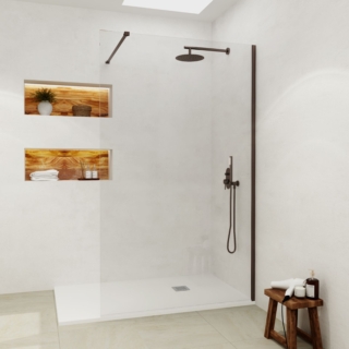 Il box doccia Walk-in single di Leroy Merlin ha vetro trasparente con spessore di 8 mm e profilo di colore nero. Misura L 120 x H 200 cm. Prezzo 473 euro. www.leroymerlin.it Il box doccia Walk-in single di Leroy Merlin ha vetro trasparente con spessore di 8 mm e profilo di colore nero. Misura L 120 x H 200 cm. Prezzo 473 euro. www.leroymerlin.it