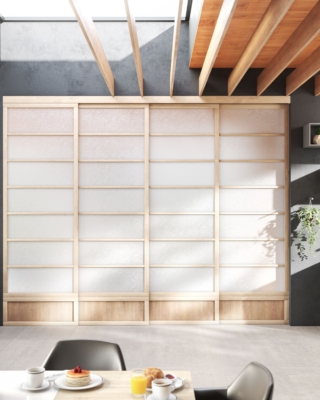 Cinius Pareti Scorrevoli con Ante Shoji chiuse