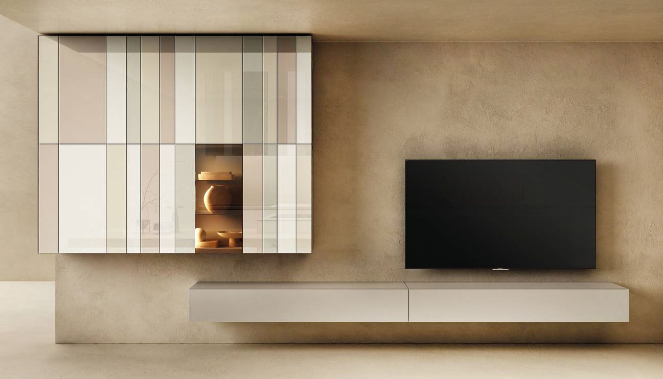 Fa parte della famiglia N.O.W. di Lago l'innovativo elemento contenitore sospeso a soffitto Parete Not Only White in Laccato Tortora con le ante in fasce di vetro lucido spezzate nell'altezza, nelle tonalità Cocco, Iuta, Bianco e Mandorla. Misura L 495 x P 40,6 x H 267 cm. Prezzo su richiesta. https://www.lago.it Fa parte della famiglia N.O.W. di Lago l'innovativo elemento contenitore sospeso a soffitto Parete Not Only White in Laccato Tortora con le ante in fasce di vetro lucido spezzate nell'altezza, nelle tonalità Cocco, Iuta, Bianco e Mandorla. Misura L 495 x P 40,6 x H 267 cm. Prezzo su richiesta. https://www.lago.it