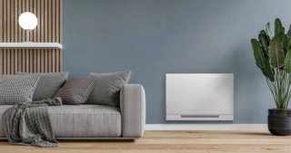 aroVAIR plus slim console di Vaillant offre riscaldamento, raffrescamento, deumidificazione e ventilazione con la massima silenziosità e consumi ridotti. Grazie al controllo touch integrato e alla funzione plug&play, si installa e si utilizza con facilità. Disponibile in due capacità (1,5 e 2,5 kW), garantisce comfort ottimale in ogni stanza, con un filtro antipolvere che purifica l’aria da polveri e pollini. Prezzo da 1.631 euro. www.vaillant.it