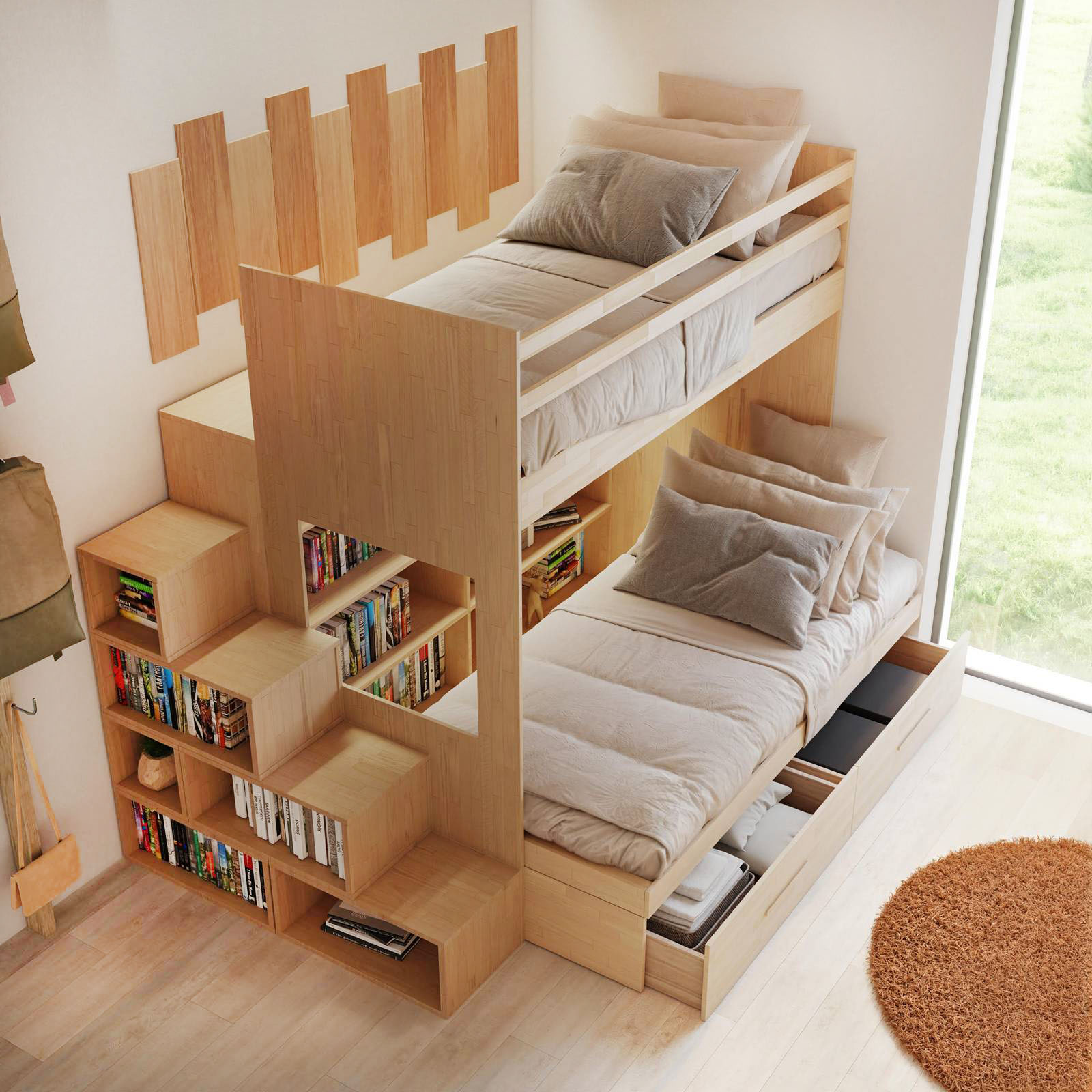 Cinius letto a castello con cassettone Cinius letto a castello con cassettone