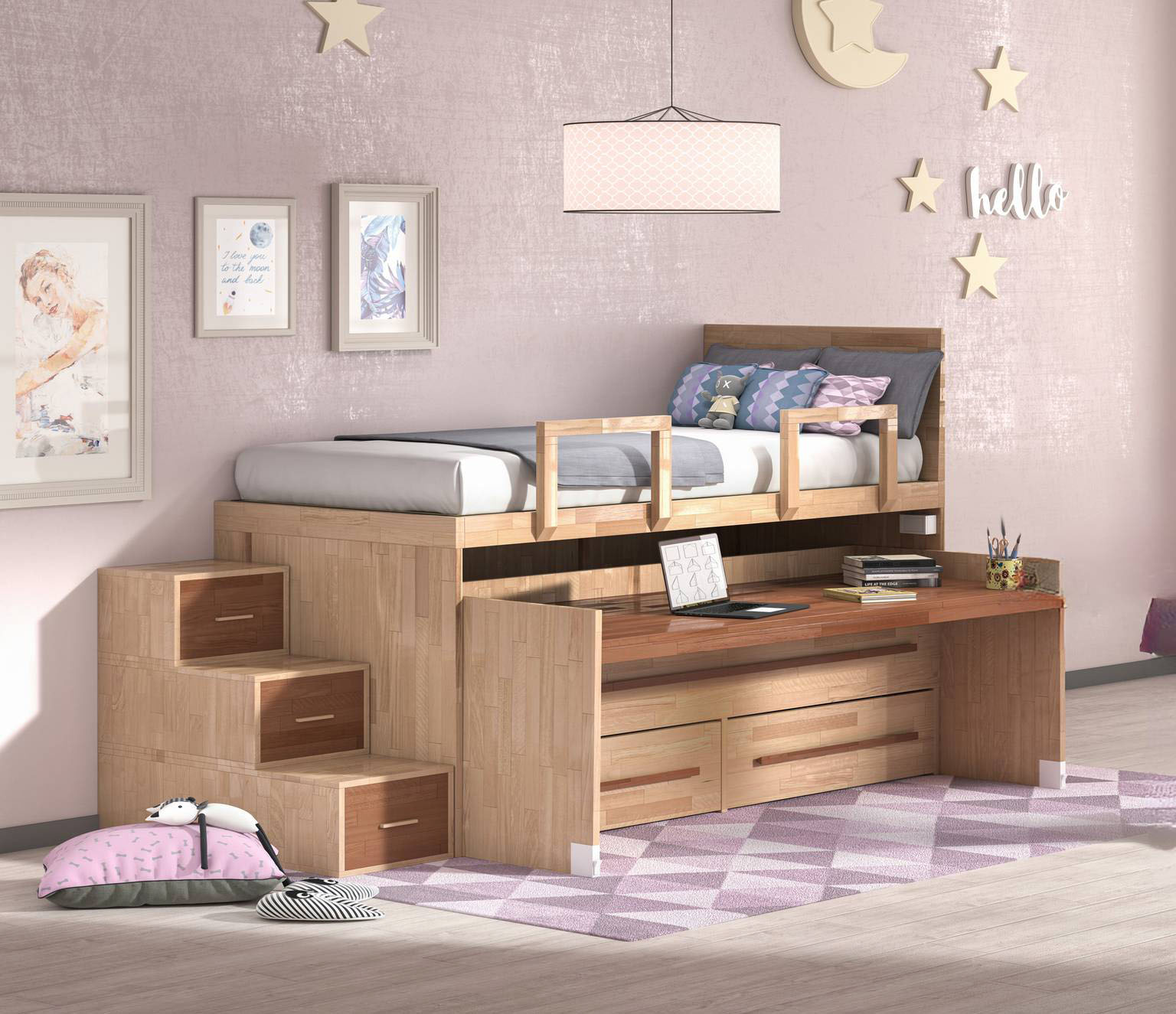 Cinius letto con scrivania estraibile Cinius letto con scrivania estraibile