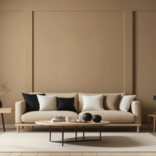 Sempre di San Marco questa pittura della parete della zona salotto in color cammello.