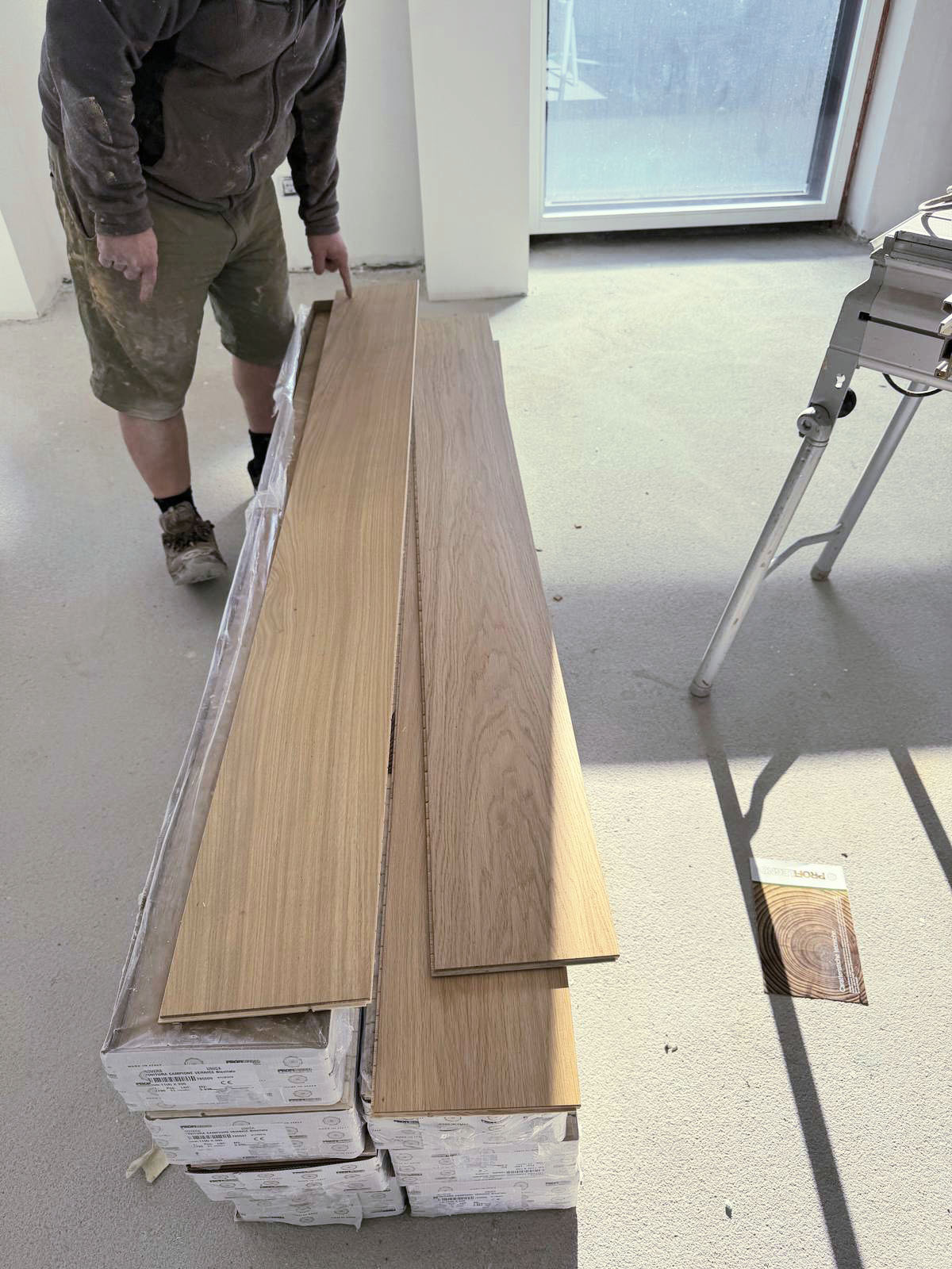 Listoni a correre, i listoni prima della posa