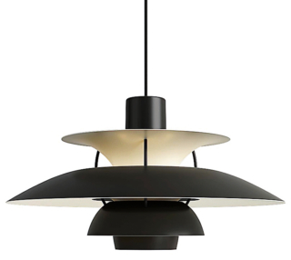 Lampada PH-5 nera di Louis Poulsen