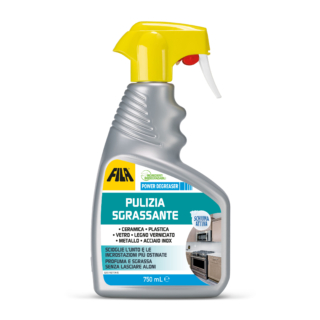 Power Degreaser di FILA Solutions sgrassa, smacchia e pulisce a fondo efficacemente tutte le piccole superfici come piani di lavoro, piastrelle, forni, fornelli, barbecue, cappe e tutte le superfici lavabili degli ambienti della casa, contenitori per la spazzatura compresi. Semplifica la pulizia di zone critiche e molto incrostate grazie alla sua schiuma attiva ad azione rapida; scioglie lo sporco più difficile rispettando le superfici. Prezzo consigliato 10 euro. www.filasolutions.com