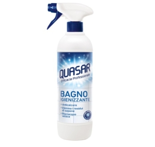 Quasar Bagno Igienizzante rimuove sporco e residui di sapone e calcare facendo brillare sanitari, lavandini, rubinetterie e piastrelle senza lasciare tracce e aloni. Asciuga rapidamente creando una protezione che aiuta a prevenire le macchie d'acqua. È adatto per la doccia, i lavandini e le vasche da bagno. Prezzo 2,33 euro. www.amazon.it Quasar Bagno Igienizzante rimuove sporco e residui di sapone e calcare facendo brillare sanitari, lavandini, rubinetterie e piastrelle senza lasciare tracce e aloni. Asciuga rapidamente creando una protezione che aiuta a prevenire le macchie d'acqua. È adatto per la doccia, i lavandini e le vasche da bagno. Prezzo 2,33 euro. www.amazon.it